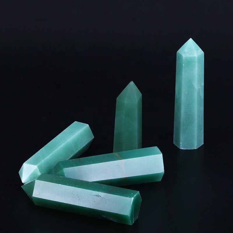 wholesale natural crystal wand aventurine wand point quartz crystal tower for healing