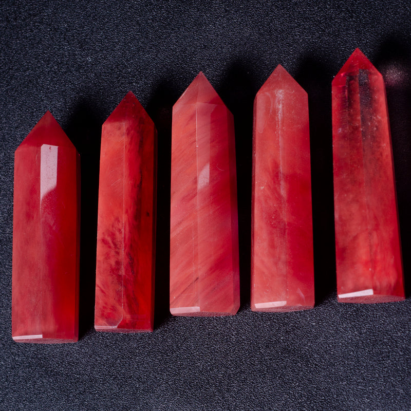 Derretir Hermoso Cristal Rojo Piedra De Fundición Varita De Cristal Grande 