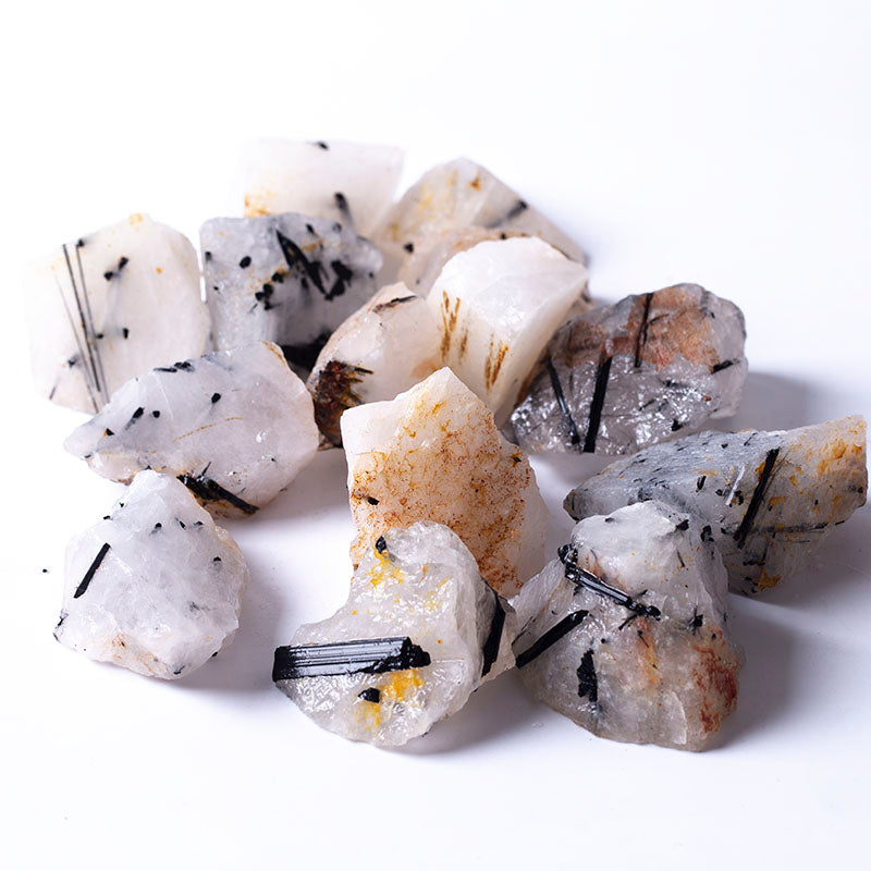 Natural crystal rough stone black electrical stone original crystal gravel