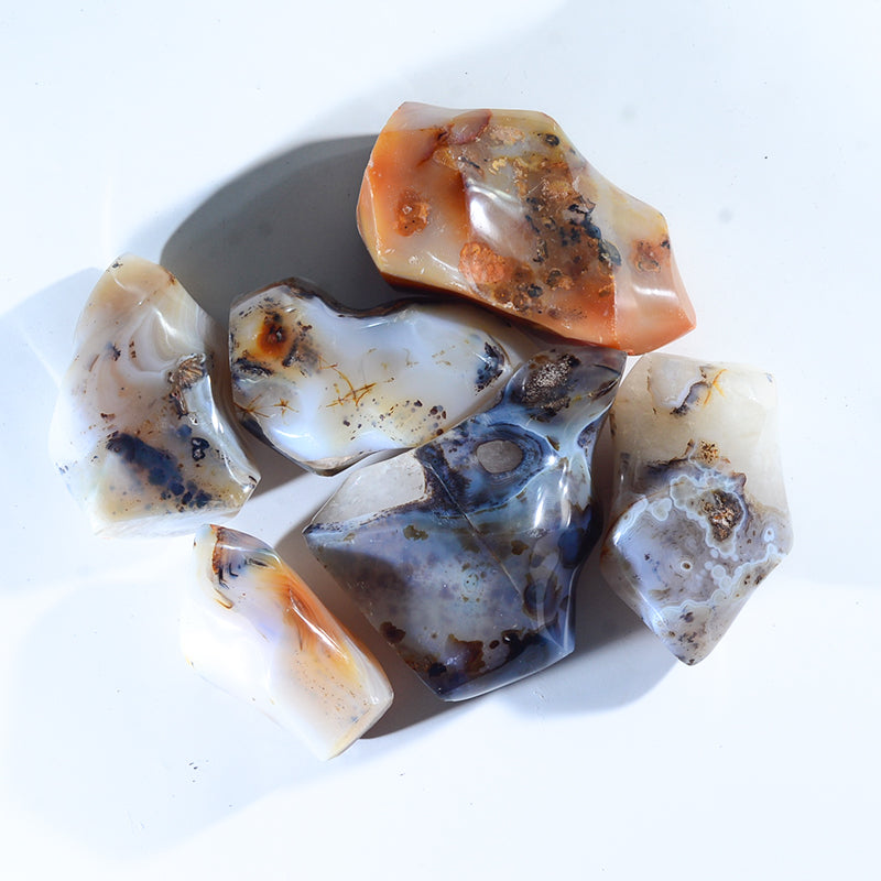 Natural aquatic plant agate crystal free shape aura statue Madagascar