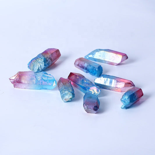 Natural High Quality Colorful Aura Quartz Point Crystal Electroplating Crystal Point with Rainbow