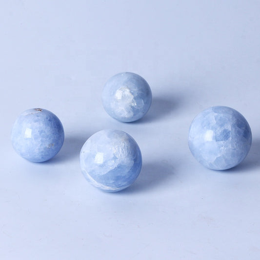 Natural Healing Crystal Ball Polished High Quality Blue Calcite Sphere Crystal Crafts For Home Decoration