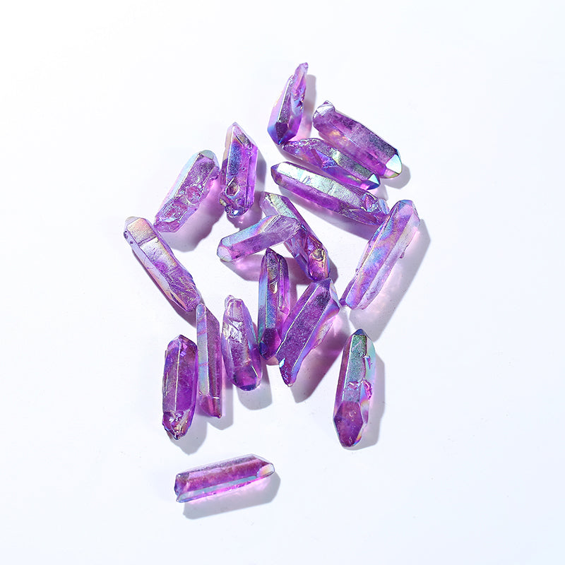 Purple lucky aura angel crystal rod pendant