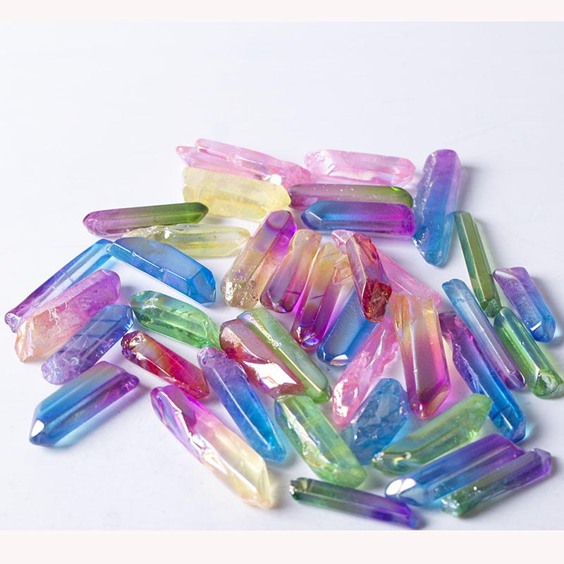 High quality natural plating rainbow point crystal