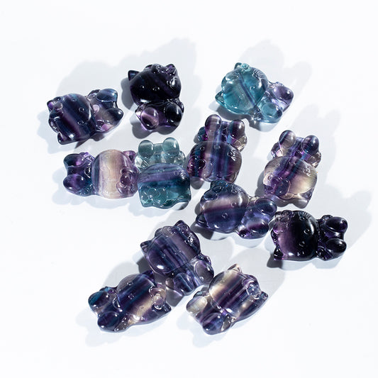 Rainbow fluorite hello kitty decoration or gift