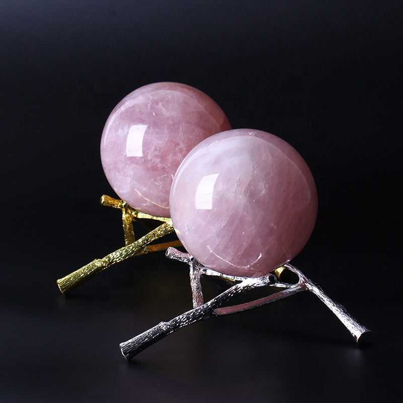 Pink rose quartz crystal ball crystal spherical decoration