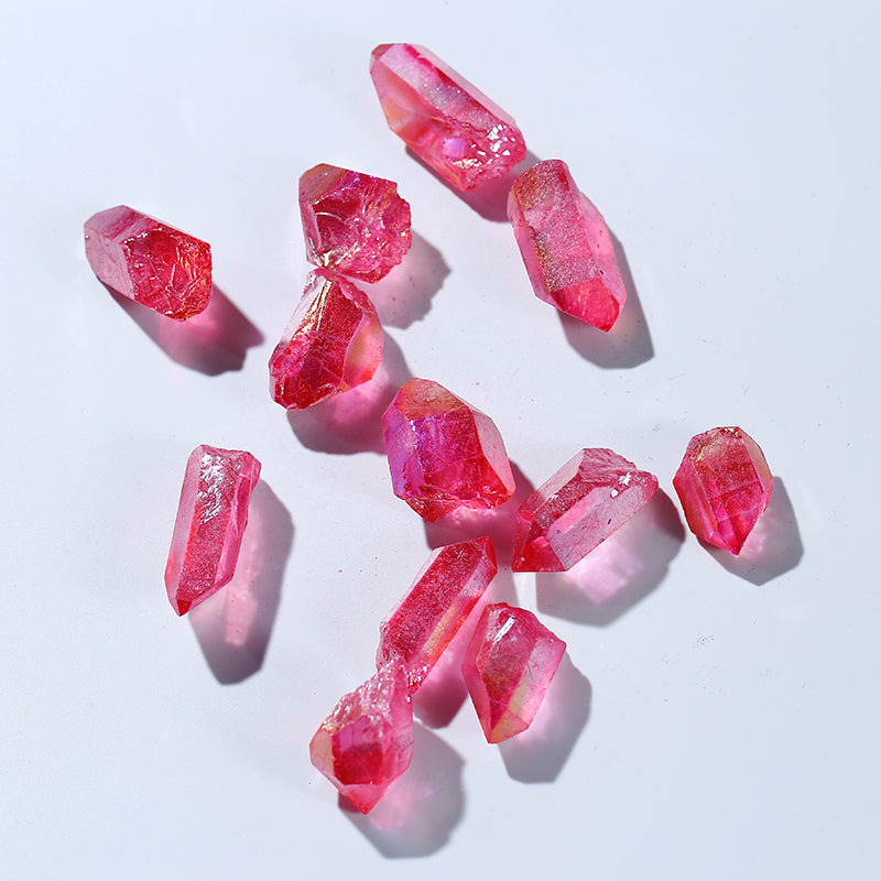 Wholesale Big Size Natural Red Aura Quartz Mineral Angel Crystal Points for Pendant