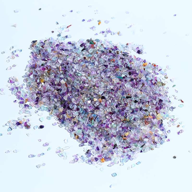 High quality natural rainbow fluorite gravel crystals