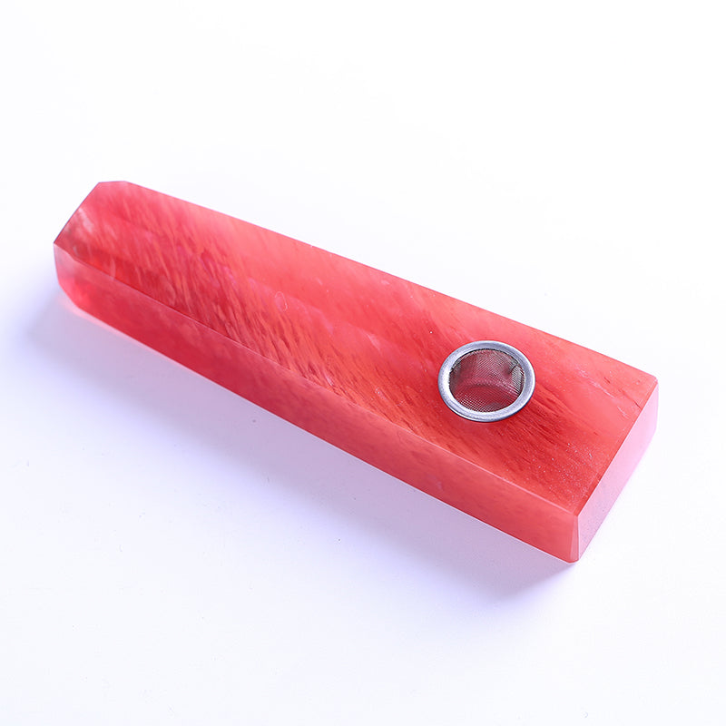 Red smelting stone quartz crystal smoking pipe