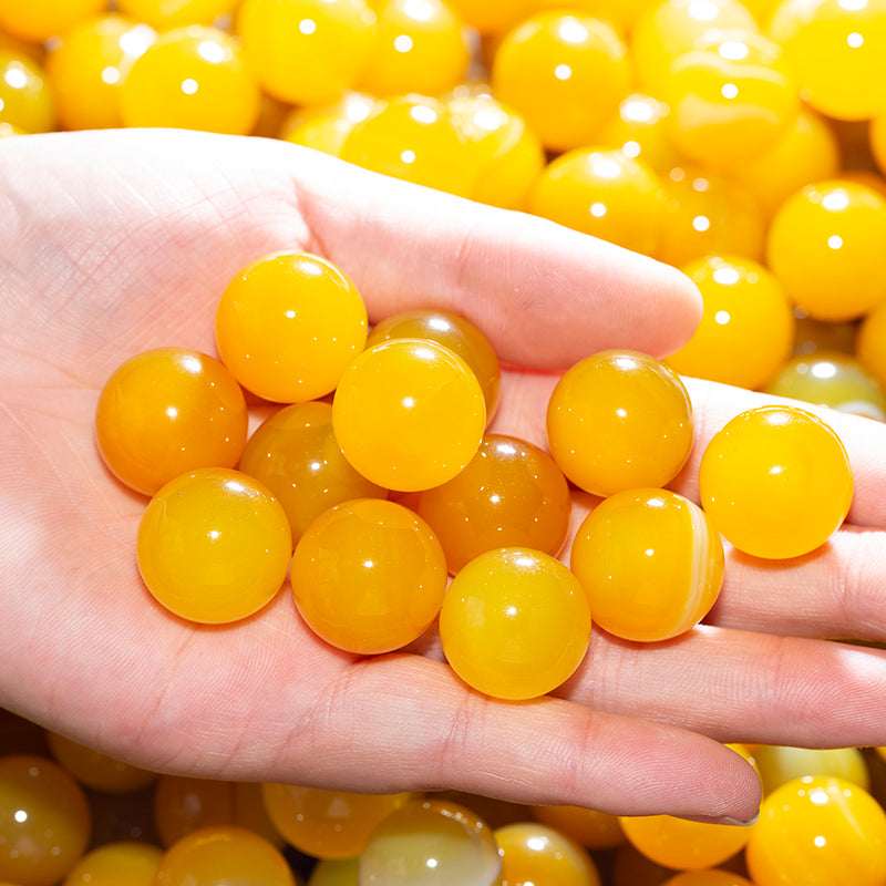 Hot sale natural beautiful small yellow agate crystal ball for fengshui