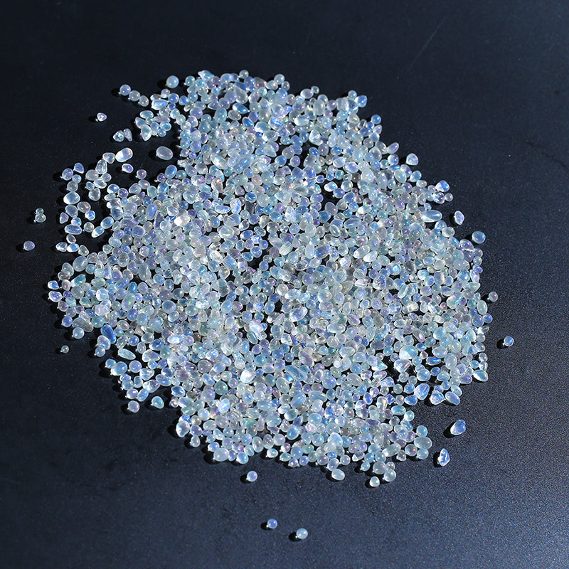 Ring color rainbow quartz crystal gravel