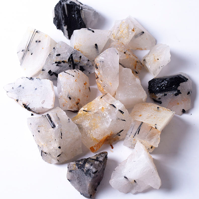 Natural crystal rough stone black electrical stone original crystal gravel