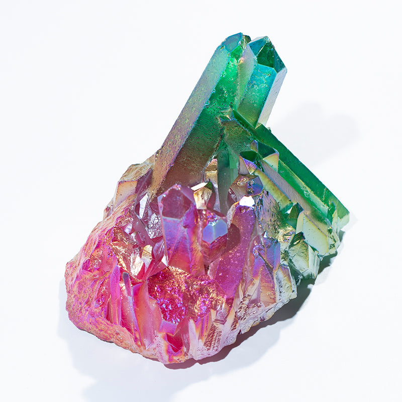 Wholesale electroplating red and green crystal cluster quartz healing wands points