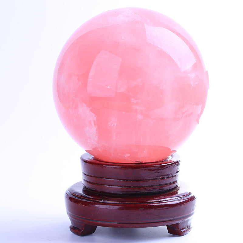 Bola de cristal de cuarzo rosa rosa de alta calidad. 