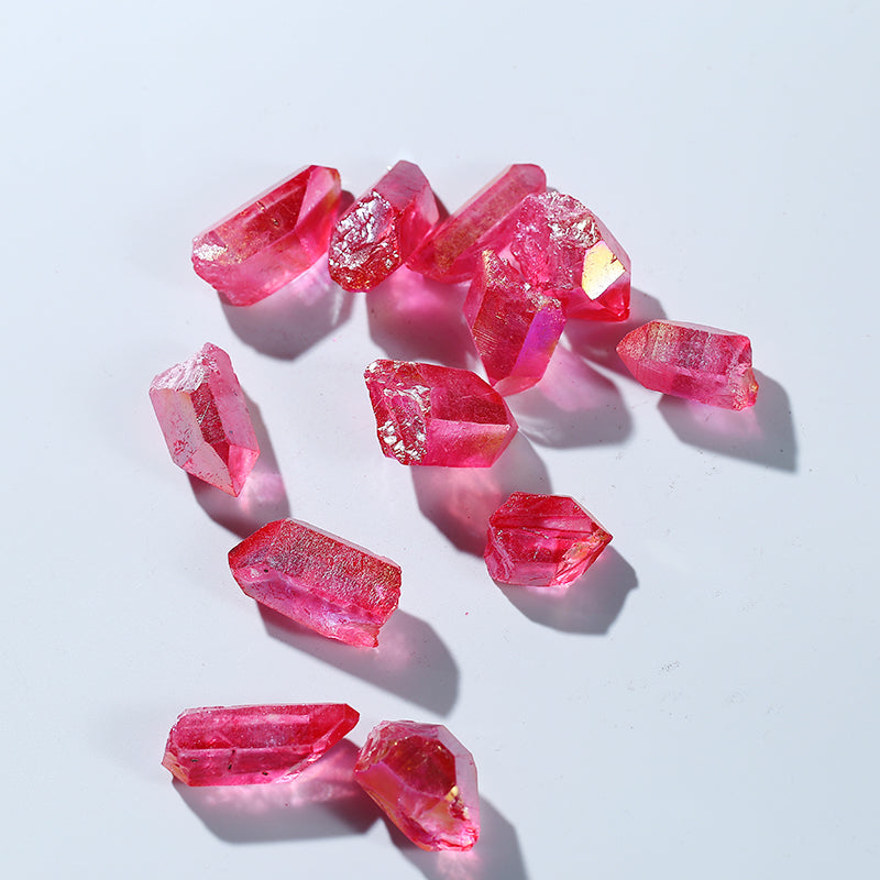 Wholesale Big Size Natural Red Aura Quartz Mineral Angel Crystal Points for Pendant