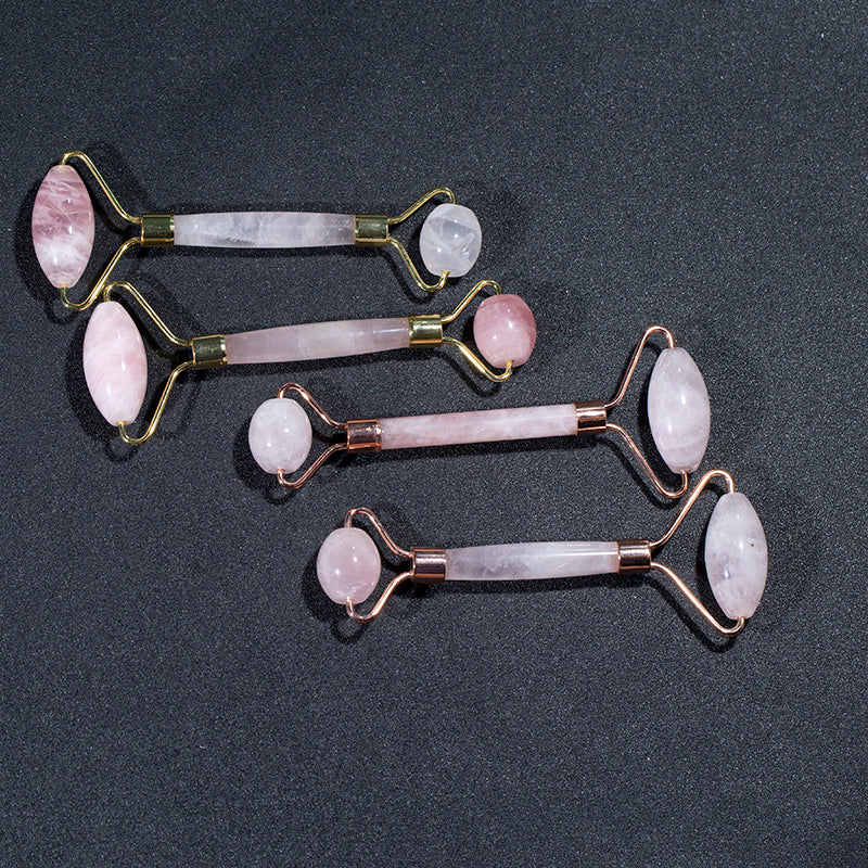 Polished rose quartz crystal massage