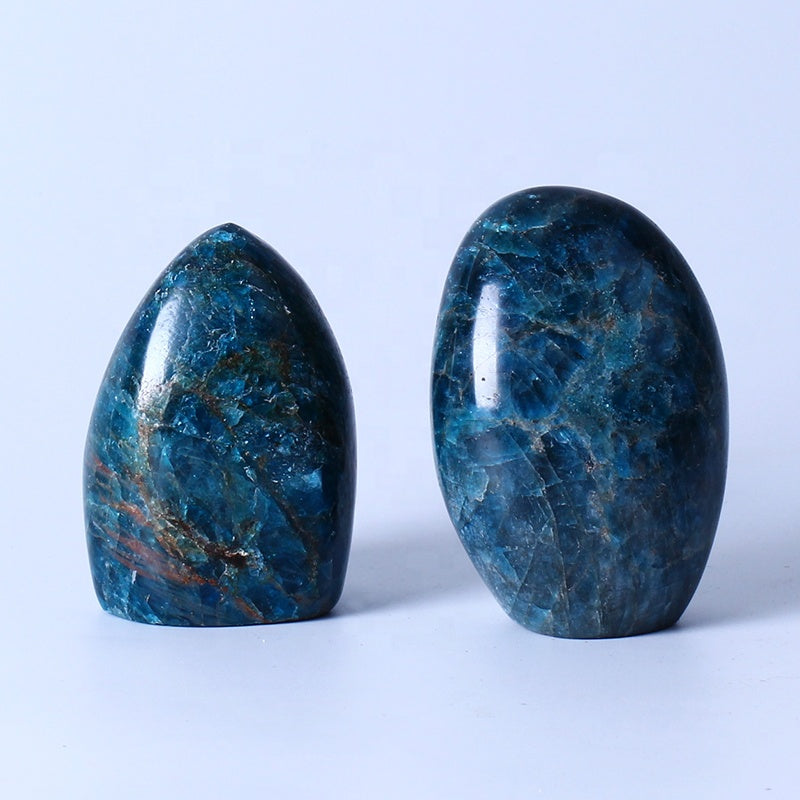 Natural High Quality Crystal Rock Stone Mineral specimen Rough Blue Apatite Standing Stone For Home Decoration