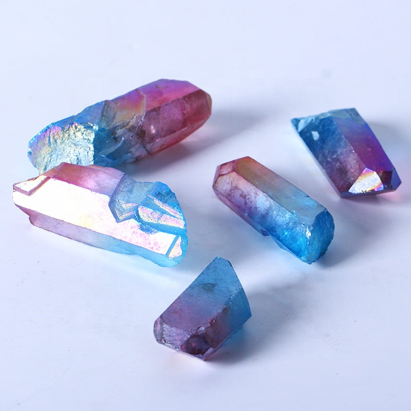 Natural High Quality Colorful Aura Quartz Point Crystal Electroplating Crystal Point with Rainbow