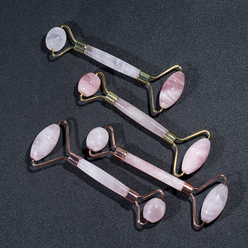 Polished rose quartz crystal massage