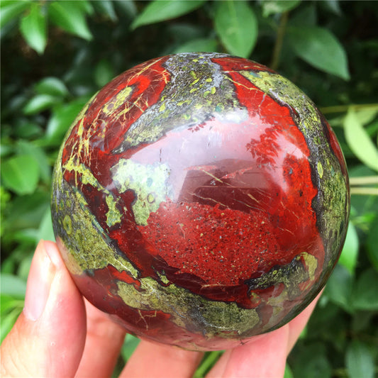 Natural Dragon Blood Stone Jasper Crystal Ball