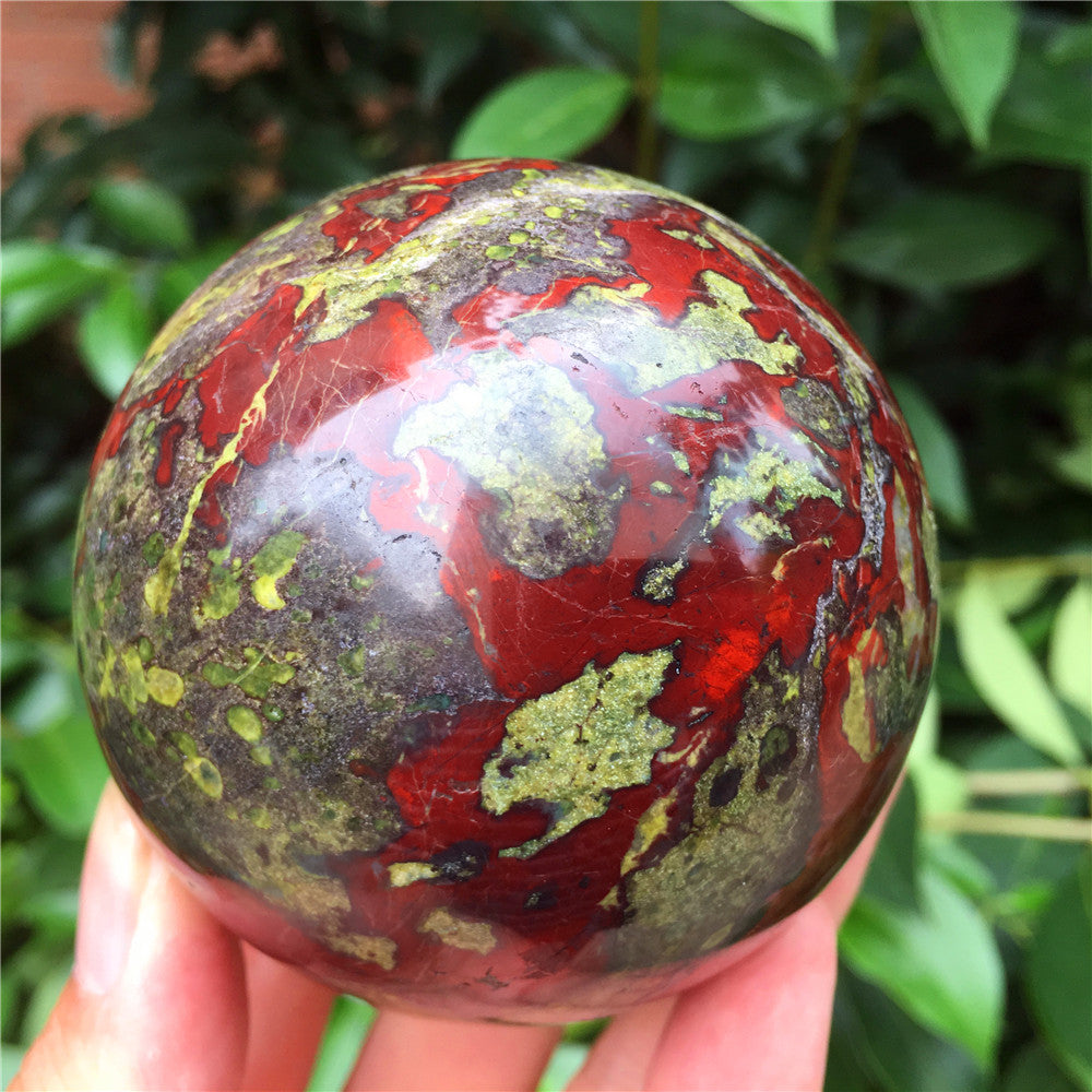 Natural Dragon Blood Stone Jasper Crystal Ball