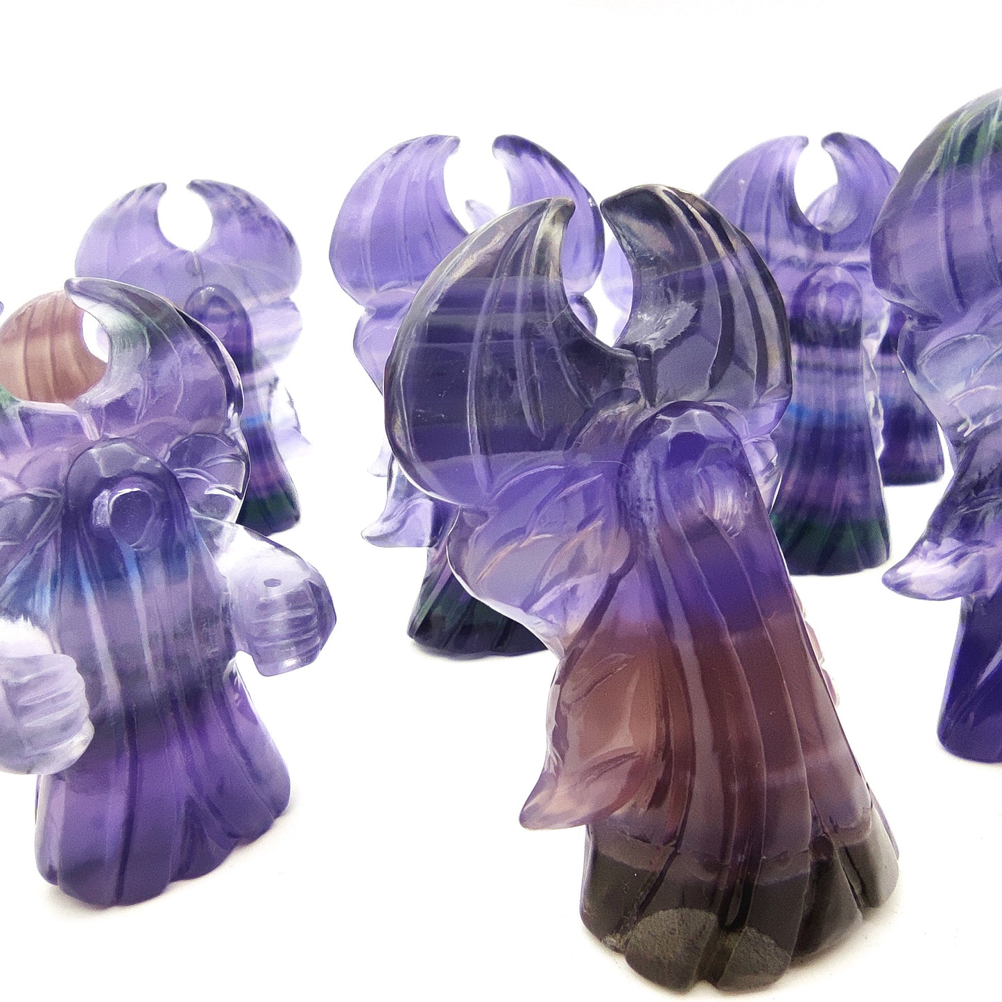 Fluorite crystal engraving animal rainbow fluorite crystal