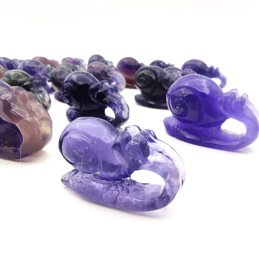 Fluorite crystal engraving animal rainbow fluorite crystal
