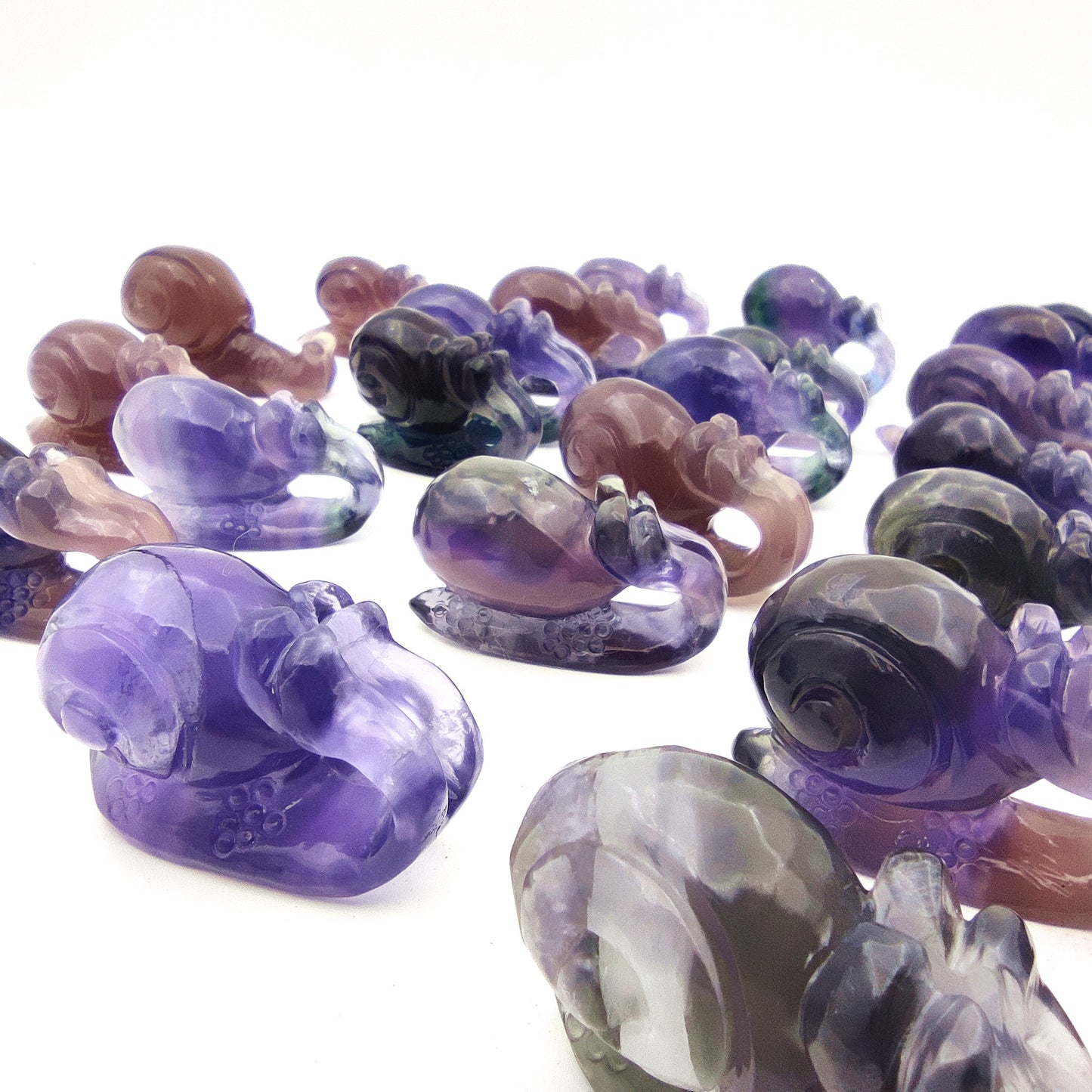 Fluorite crystal engraving animal rainbow fluorite crystal