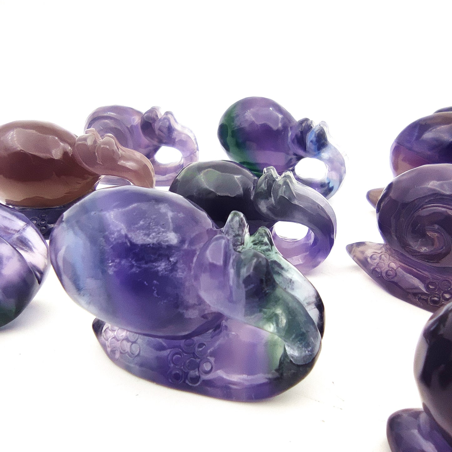 Fluorite crystal engraving animal rainbow fluorite crystal