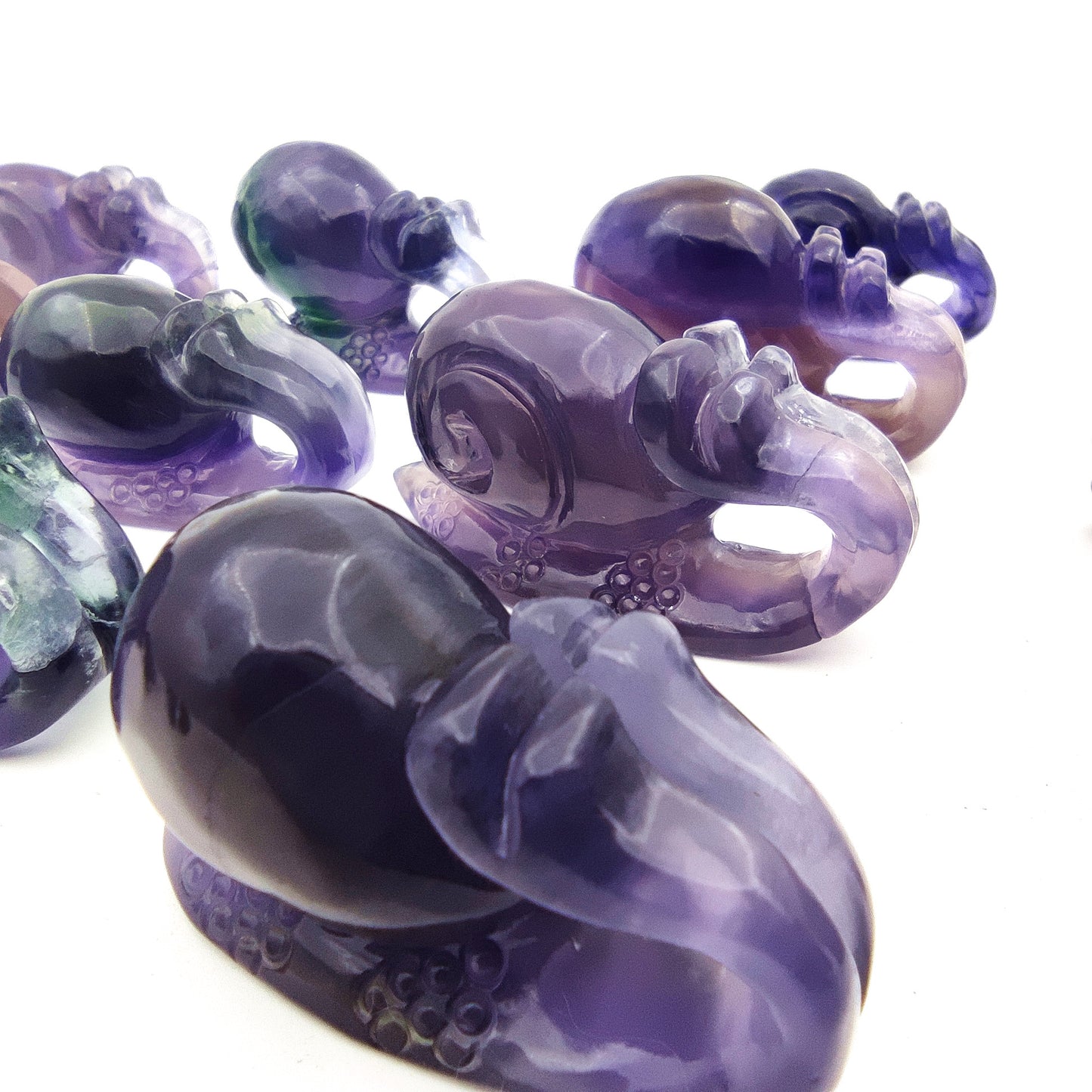 Fluorite crystal engraving animal rainbow fluorite crystal