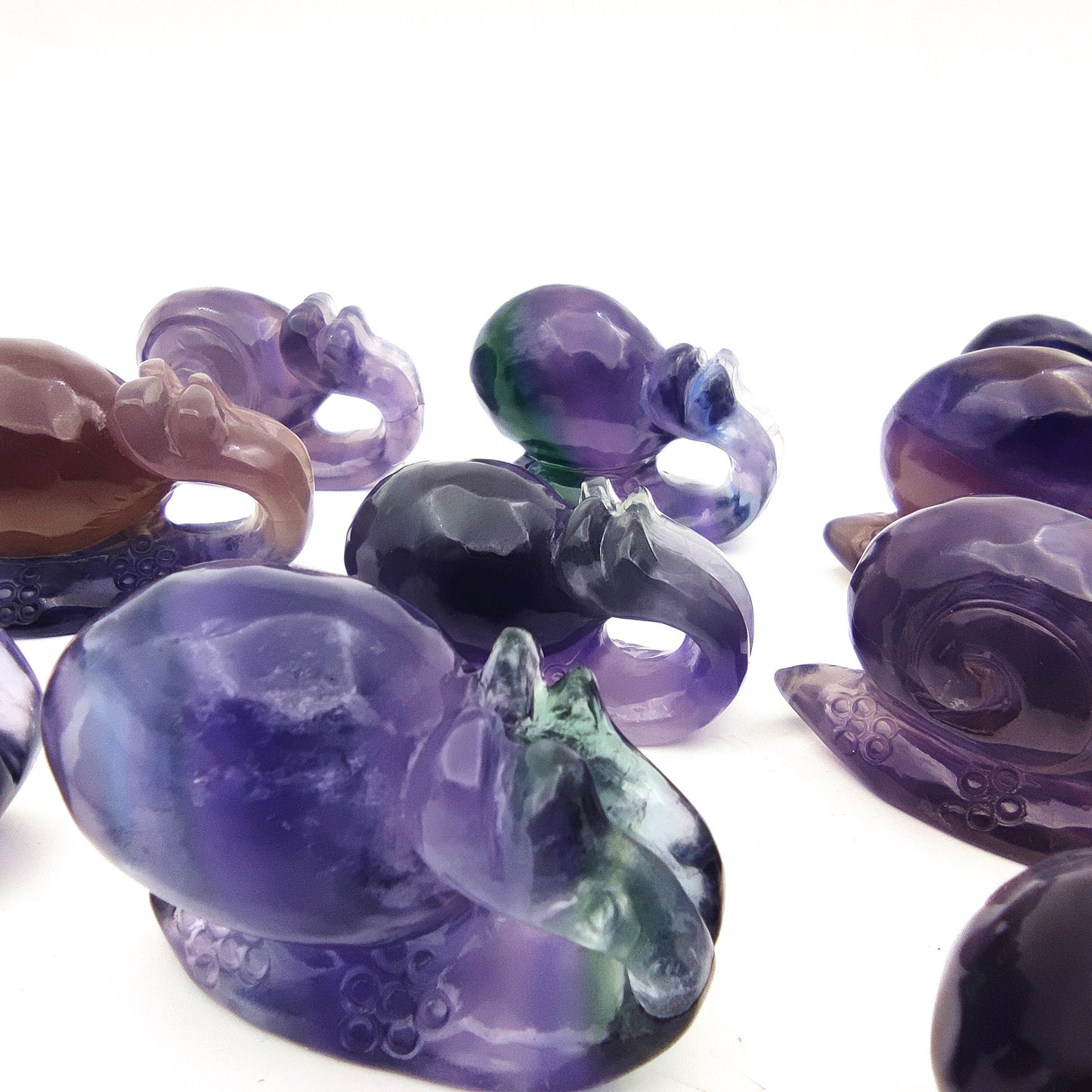 Fluorite crystal engraving animal rainbow fluorite crystal