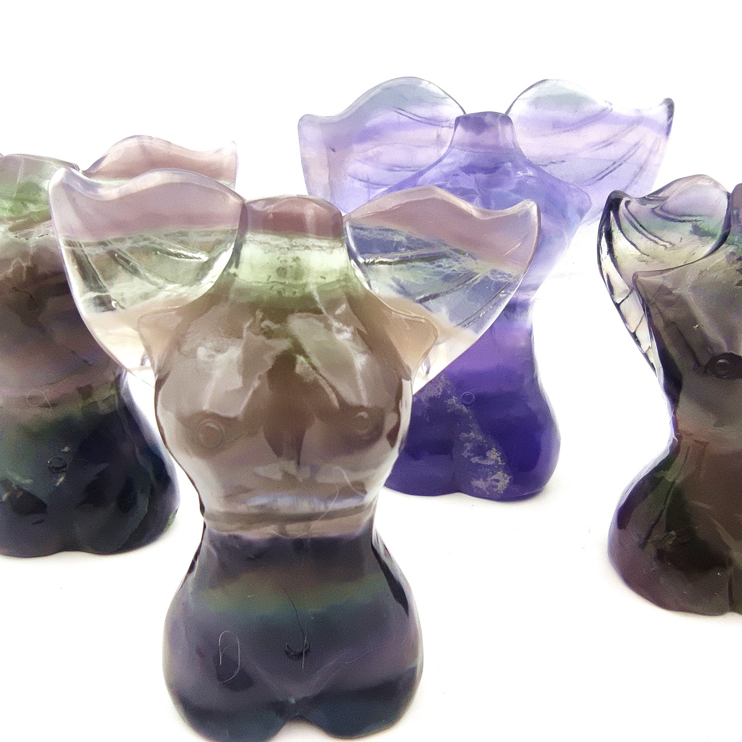 Fluorite crystal engraving animal rainbow fluorite crystal
