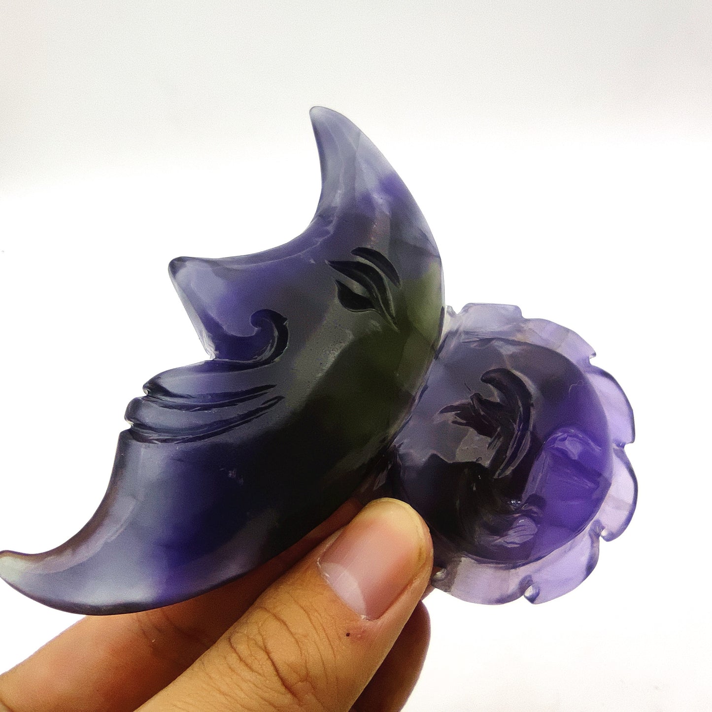 Fluorite crystal engraving animal rainbow fluorite crystal