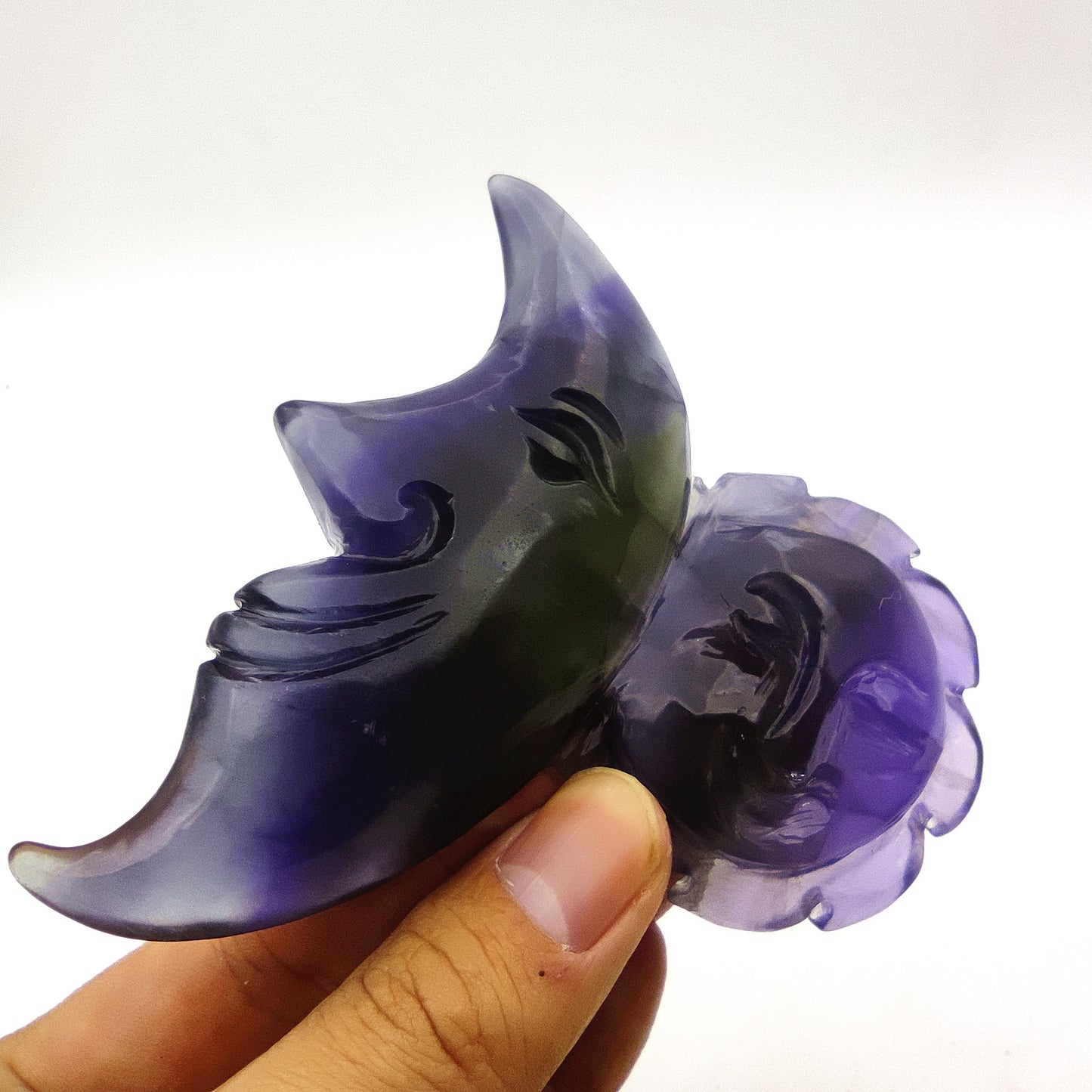 Fluorite crystal engraving animal rainbow fluorite crystal