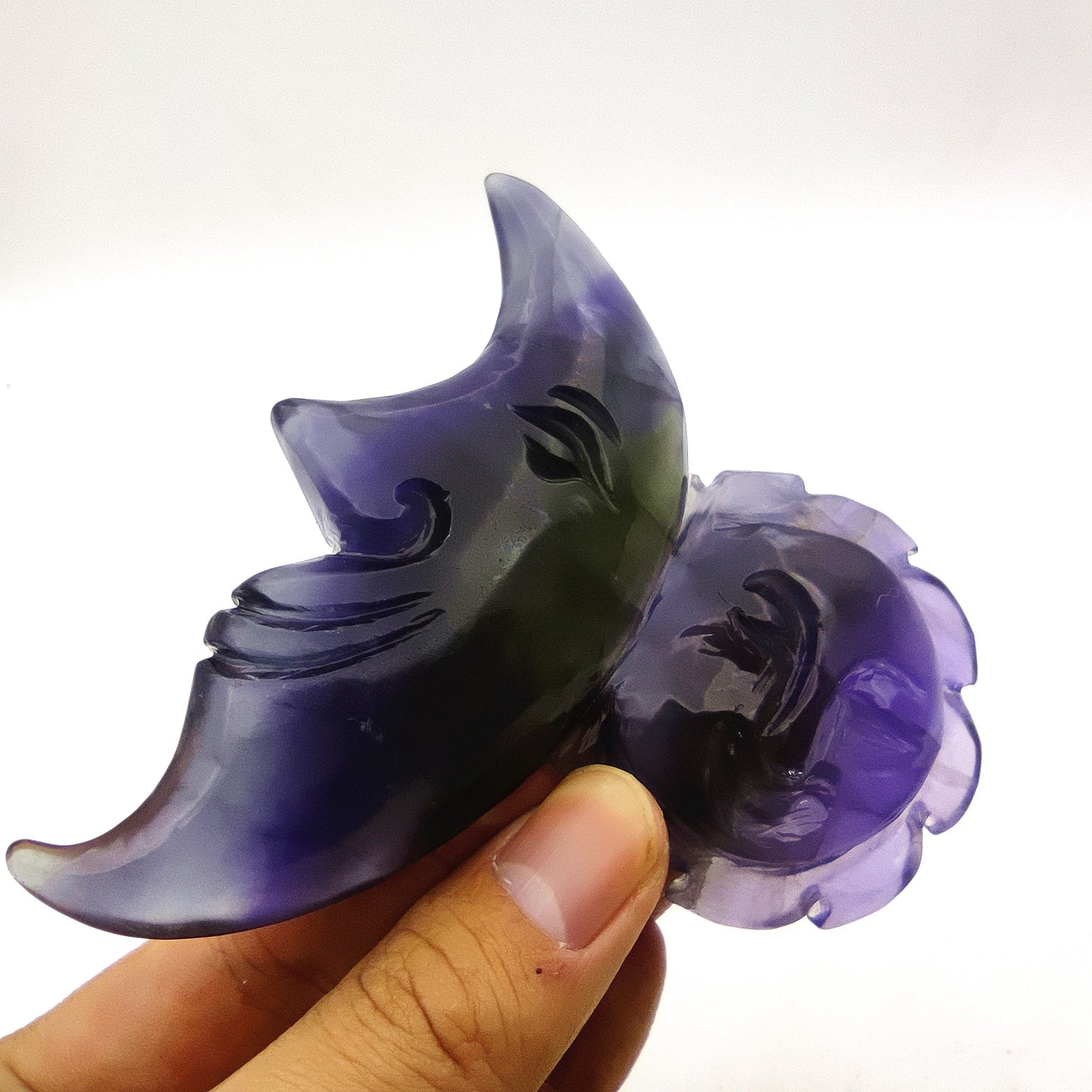 Fluorite crystal engraving animal rainbow fluorite crystal