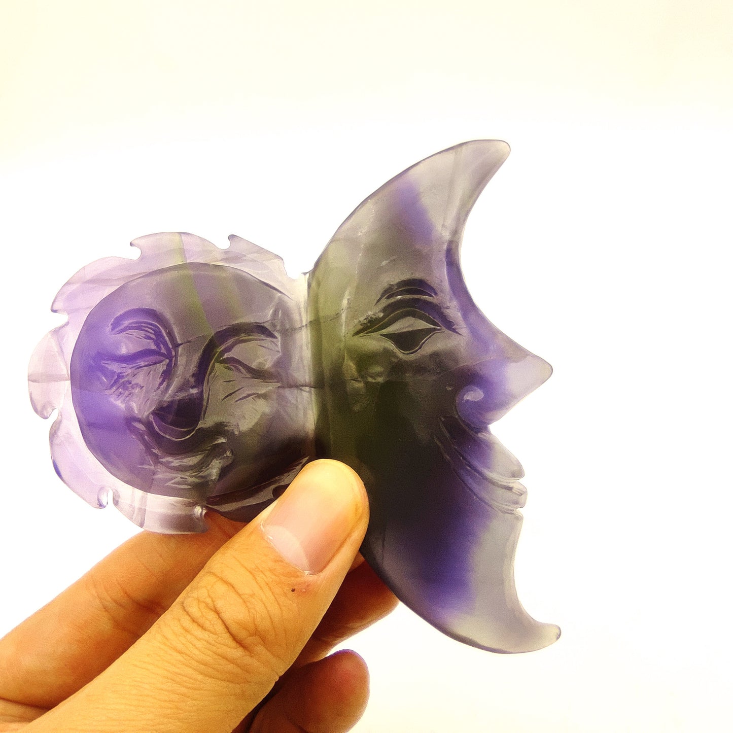 Fluorite crystal engraving animal rainbow fluorite crystal