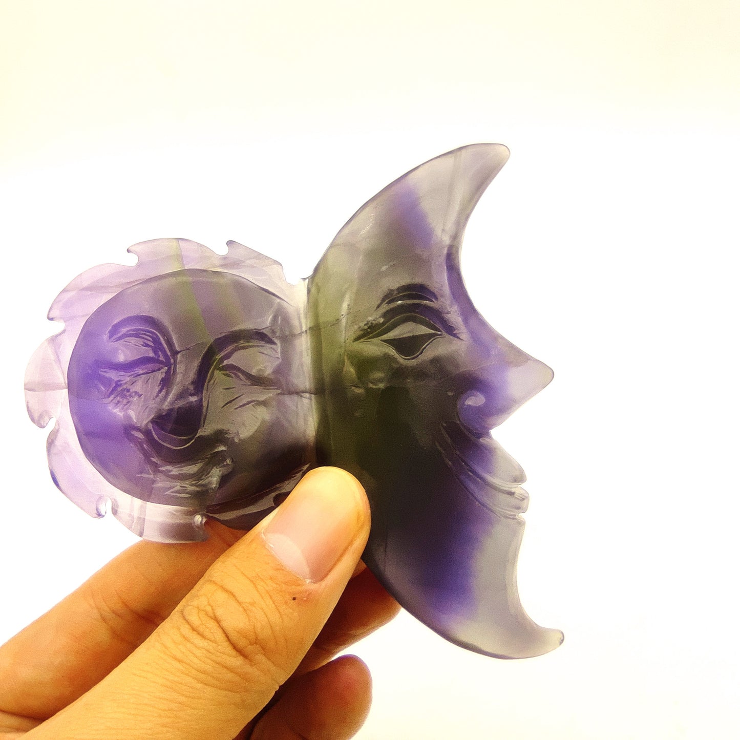 Fluorite crystal engraving animal rainbow fluorite crystal