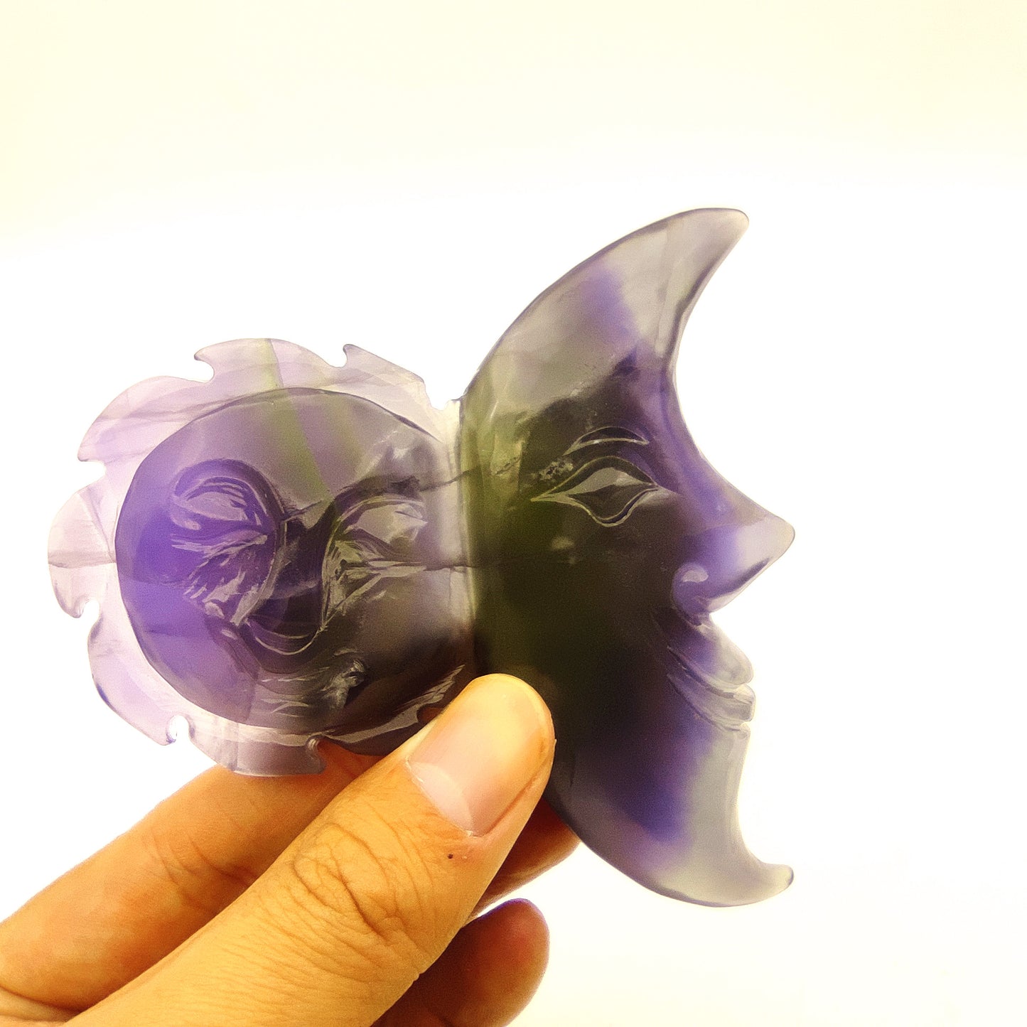 Fluorite crystal engraving animal rainbow fluorite crystal