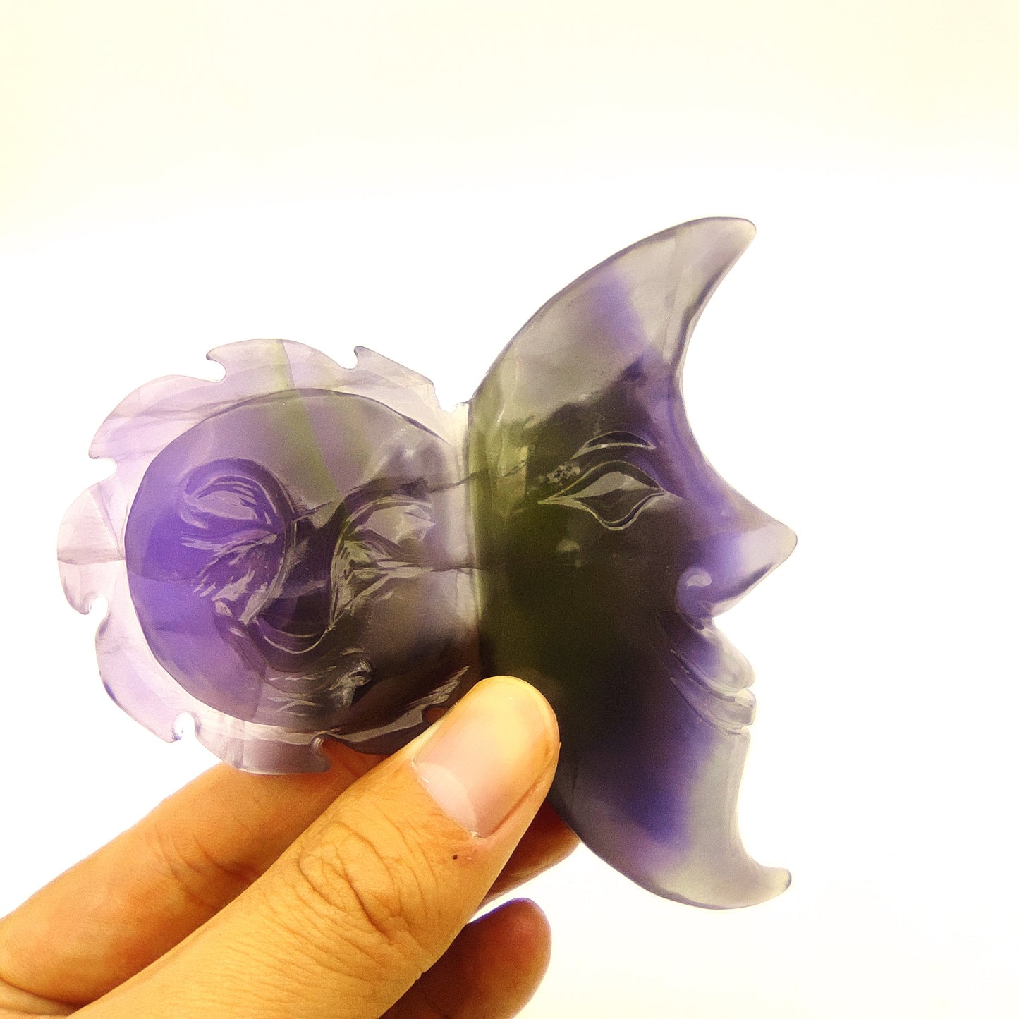 Fluorite crystal engraving animal rainbow fluorite crystal