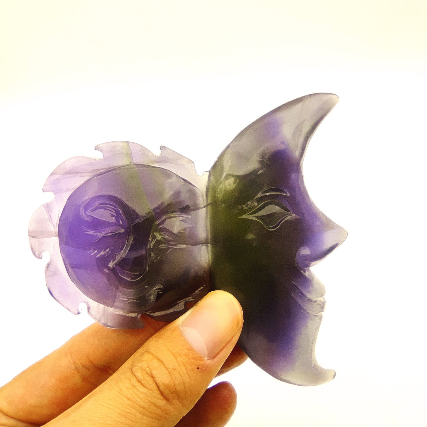 Fluorite crystal engraving animal rainbow fluorite crystal