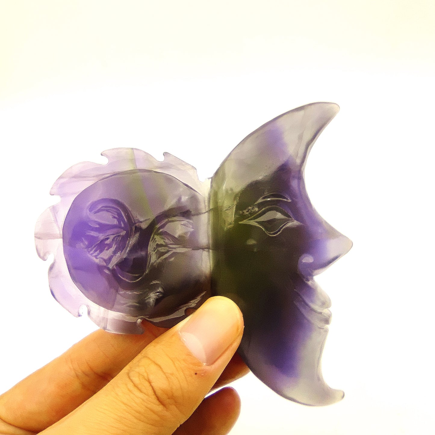 Fluorite crystal engraving animal rainbow fluorite crystal