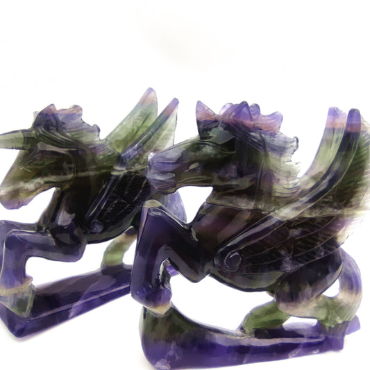 Fluorite crystal engraving animal rainbow fluorite crystal