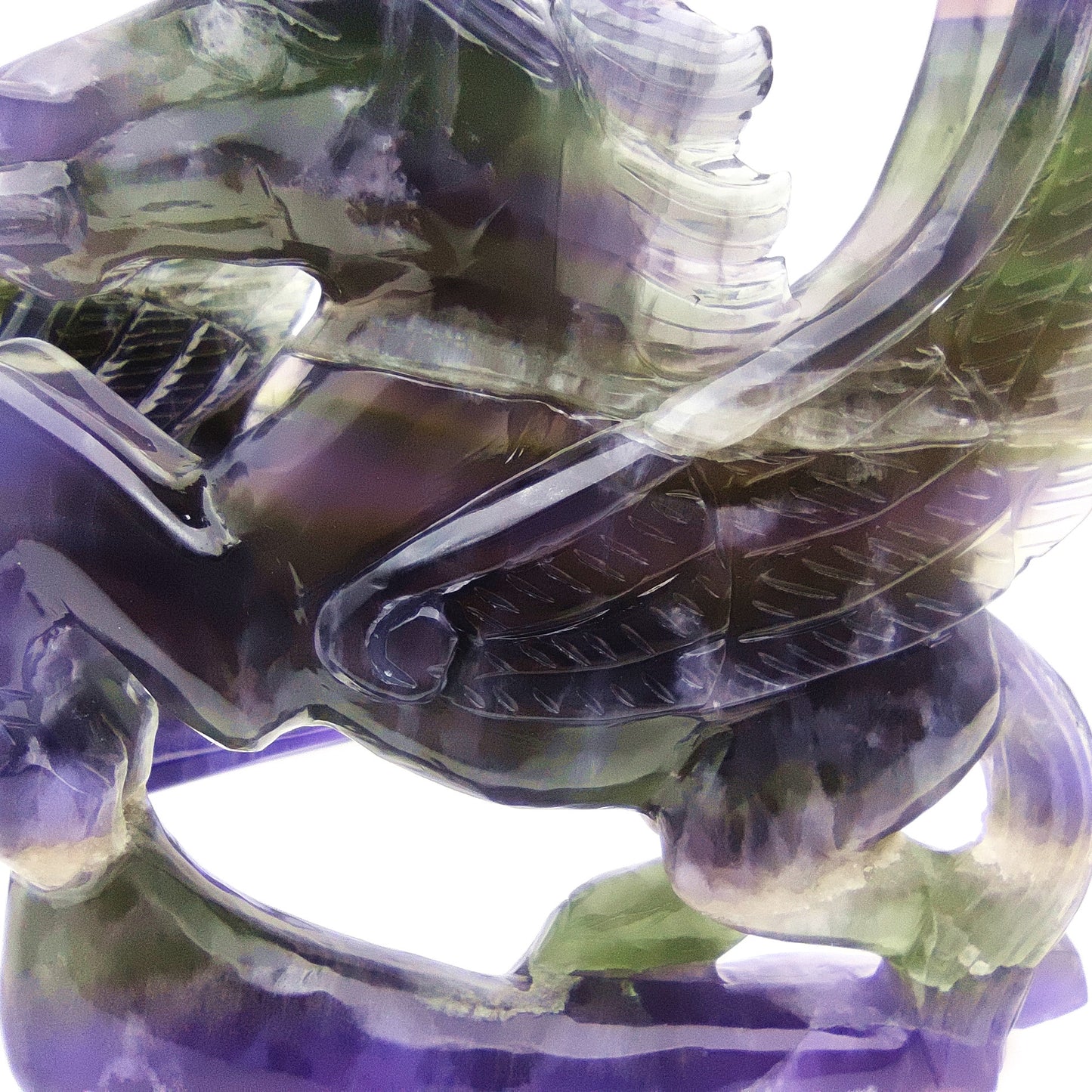Fluorite crystal engraving animal rainbow fluorite crystal