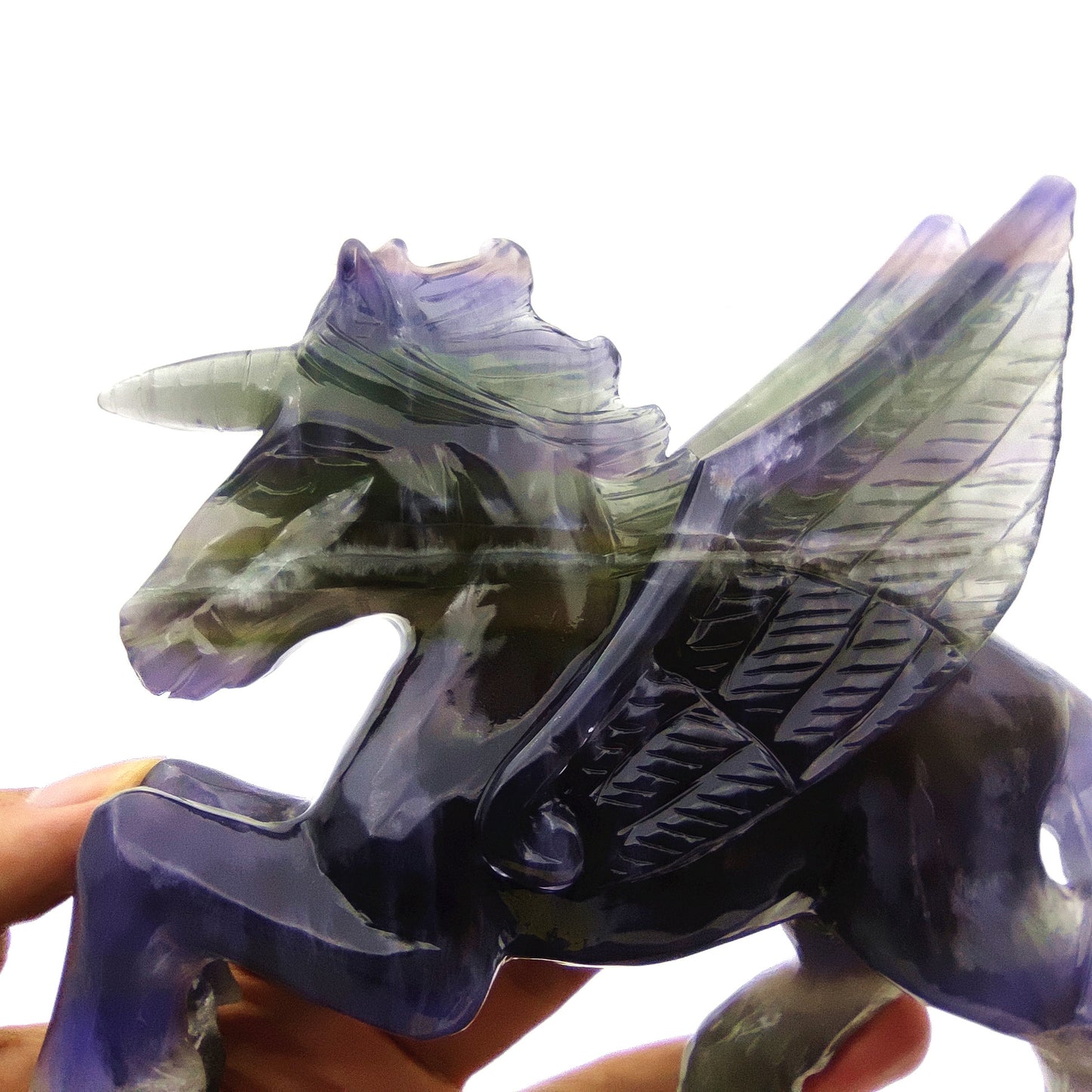 Fluorite crystal engraving animal rainbow fluorite crystal