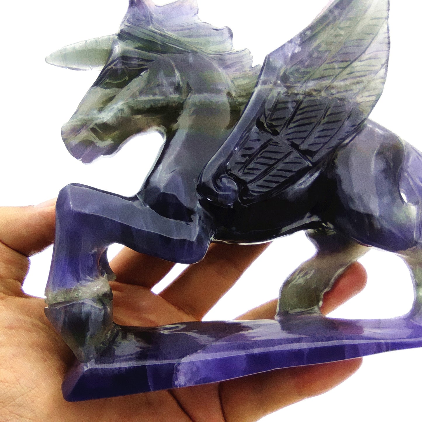Fluorite crystal engraving animal rainbow fluorite crystal