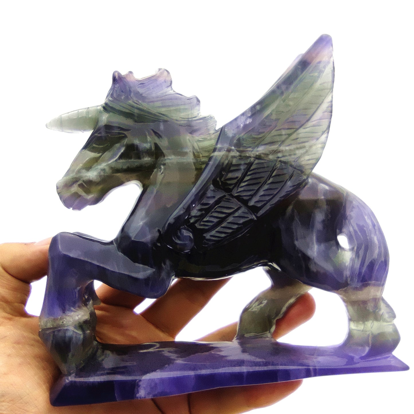 Fluorite crystal engraving animal rainbow fluorite crystal