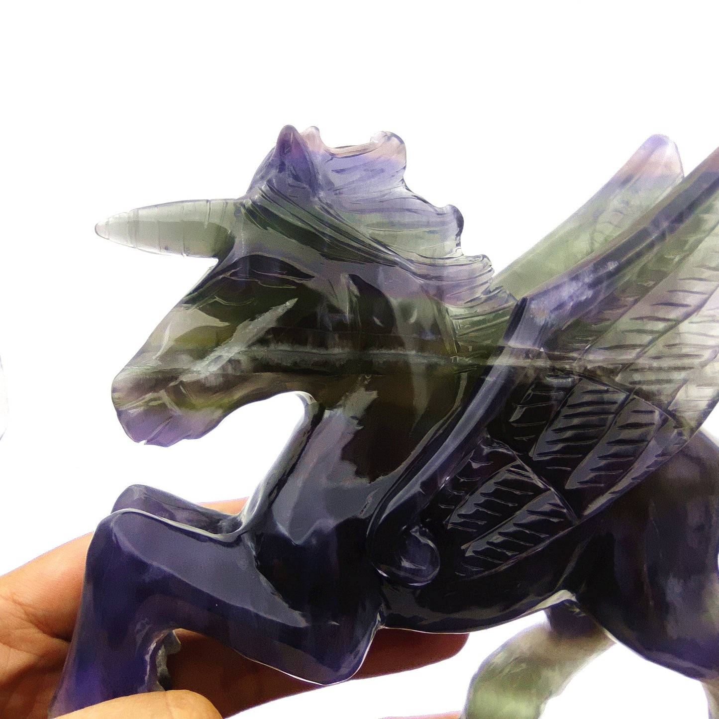 Fluorite crystal engraving animal rainbow fluorite crystal