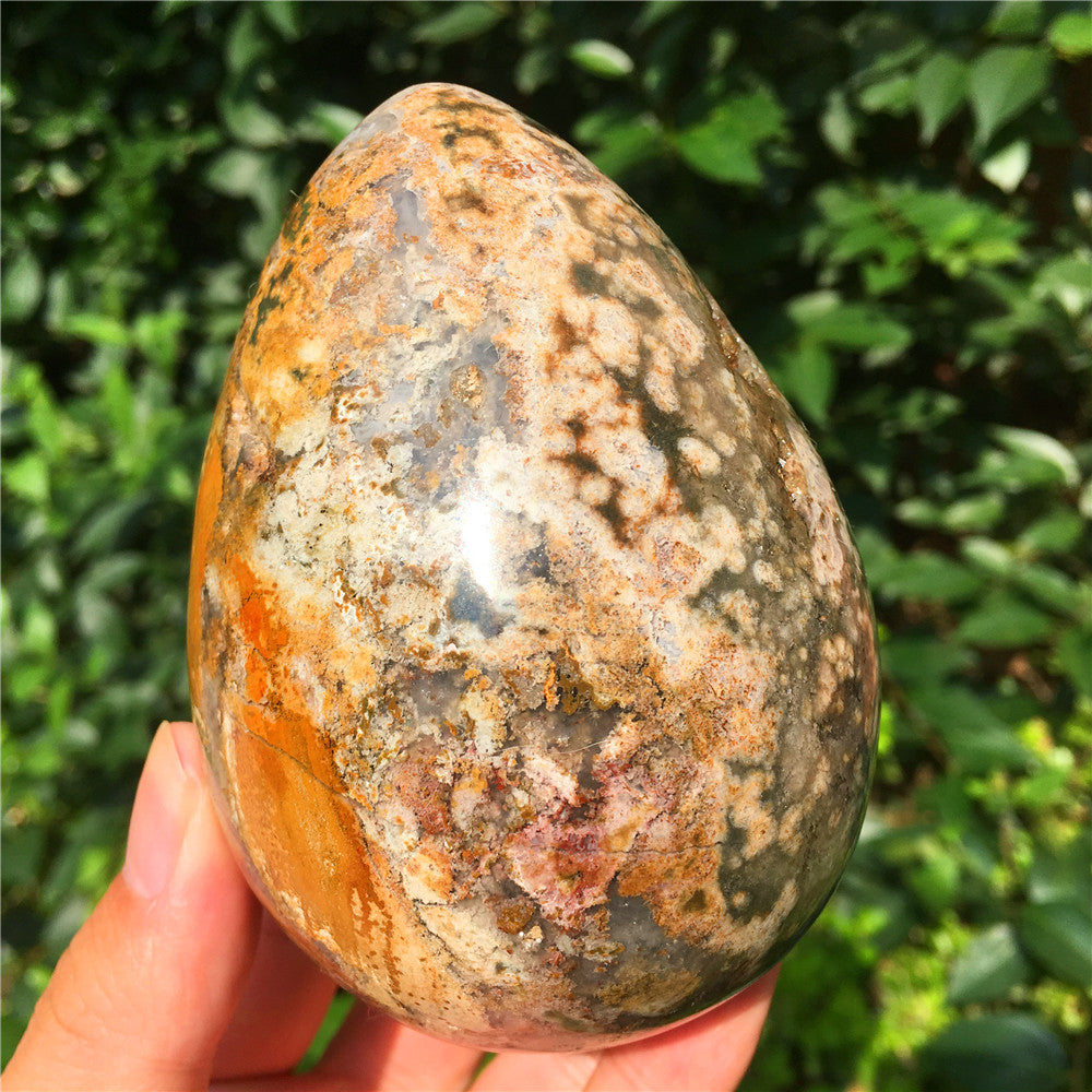 729G Huevo tallado en cristal de Ocean Jasper F11