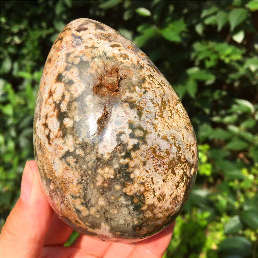 729G Huevo tallado en cristal de Ocean Jasper F11