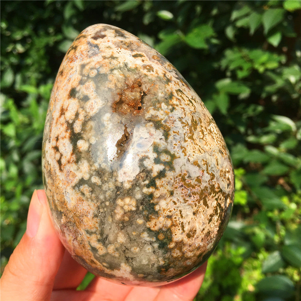 729G Huevo tallado en cristal de Ocean Jasper F11
